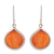 Sterling silver dangle earrings, 'Orange Hydrangea' - Sterling Silver and Orange Leaf Dangle Earrings from Peru