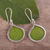 Ohrhänger aus Sterlingsilber - Ohrhänger aus Sterlingsilber und grünen Blättern aus Peru