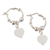 Sterling silver hoop earrings, 'Heart Center' - Polished Sterling Hoop Dangle Earrings (image 2a) thumbail