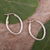 Sterling silver hoop earrings, 'Archetype' - Oval Sterling Hoop Earrings (image 2b) thumbail