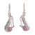 Opal dangle earrings, 'Swaying Leaf' - Handmade Sterling Earrings with Pink Opal