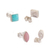 Gemstone stud earrings, 'Choices' ( set of 2) - 950 Silver and Gemstone Studs (Set of 2)