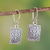 Silberne Ohrhänger, „Tocapu“ – Silberohrringe mit Inka-Motiv