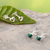 Silver and chrysocolla stud earrings, 'Open Heart, Full Heart' (pair) - Chrysocolla and 950 Silver Stud Earrings (Pair)