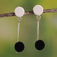Obsidian dangle earrings, 'High Point in Black'