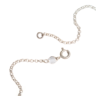 Halskette mit Granat-Anhänger - Halskette aus Sterlingsilber mit Granat