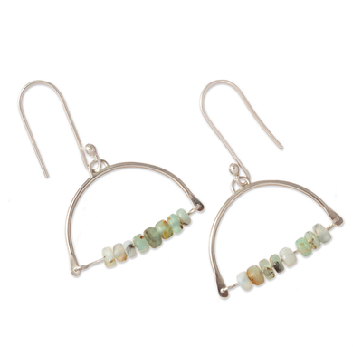 Opal dangle earrings, 'River Moon' - Contemporary Andean Opal Earrings