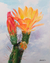 'Desert Beauty' - Acuarela realista de flores de cactus