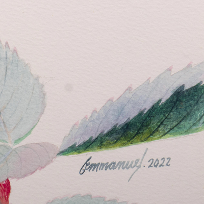 'Beautiful Memory of Vania' - Original Rose Watercolor Painting