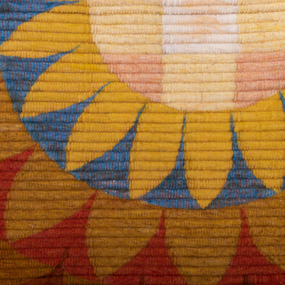 Wool tapestry, 'Solar Flares' - Handcrafted Wool Tapestry from Peru