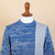 Men's cotton-blend sweater, 'Sky Blue' - Knit Blue Beige Cotton Sweater for Men Made in Peru