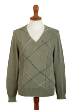 Men's cotton blend sweater, 'Comfort in Sage' - Men's Andean Cotton Blend Pullover Sweater in Green