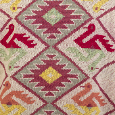 Cárdigan de mezcla de algodón - Cárdigan peruano en mezcla de algodón colorido con detalles andinos