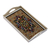 Reverse-painted glass tray, 'Royal Silver' - Handcrafted Reverse-Painted Glass Tray thumbail