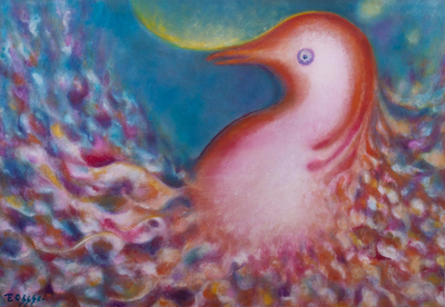 'Messenger of Peace' (2022) - Signed Andean Oil Painting of a Pink Dove