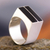 Obsidian-Siegelring - Breiter Sterlingring mit Obsidian