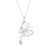 Cultured pearl pendant necklace, 'Butterfly Style' - Modern Sterling Pendant Necklace with Cultured Pearl (image 2d) thumbail