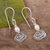 Cultured pearl dangle earrings, 'Rose Sketch' - Floral Motif Earrings with Cultured Pearls