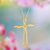Gold-plated pendant necklace, 'In Good Faith' - Cross Necklace in 18k Gold-Plated Sterling Silver (image 2) thumbail