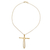 Gold-plated pendant necklace, 'In Good Faith' - Cross Necklace in 18k Gold-Plated Sterling Silver (image 2c) thumbail