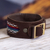 Leather and wool wristband bracelet, 'Rustic Cusco' - Artisan Crafted Leather and Wool Bracelet