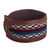 Leather and wool wristband, 'Andean Style' - Handmade Leather and Wool Bracelet from Peru