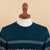 100% alpaca men's sweater, 'Andean Teal Sky' - Men's Knit Teal Sweater Made from 100% Alpaca in Peru (image 2e) thumbail
