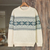 100% alpaca men's sweater, 'Clouds in the Andes' - 100% Alpaca Men's Pullover Sweater with Geometric Design thumbail