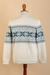 100% alpaca men's sweater, 'Clouds in the Andes' - 100% Alpaca Men's Pullover Sweater with Geometric Design (image 2d) thumbail