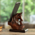 Wood phone holder, 'Mother Mare' - Hand Carved Peruvian Cedar Wood Phone Holder Equine and Foal (image 2) thumbail