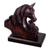 Wood phone holder, 'Mother Mare' - Hand Carved Peruvian Cedar Wood Phone Holder Equine and Foal thumbail