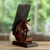 Wood phone holder, 'Mother Mare' - Hand Carved Peruvian Cedar Wood Phone Holder Equine and Foal (image 2b) thumbail