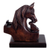 Wood phone holder, 'Mother Mare' - Hand Carved Peruvian Cedar Wood Phone Holder Equine and Foal (image 2c) thumbail