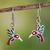 Pendientes colgantes con múltiples piedras preciosas, 'Hummingbird Joy' - Pendientes colgantes de colibrí de plata de ley 950 de Perú