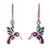 Multi-gemstone dangle earrings, ‘Hummingbird Joy’ - 950 Sterling Silver Hummingbird Dangle Earrings from Peru