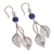 Sodalite filigree dangle earrings, 'Tropical Cascade' - Leaf Motif Sodalite Dangle Earrings