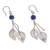 Sodalite filigree dangle earrings, 'Tropical Cascade' - Leaf Motif Sodalite Dangle Earrings