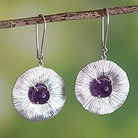 Amethyst dangle earrings, 'Amazon Beauty' - Artisan Crafted Amethyst Earrings