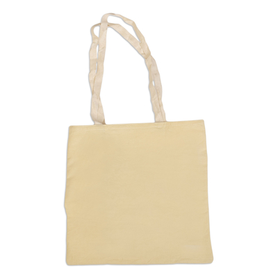Self-storing cotton tote bag, ‘Madam Handiness’ - Peruvian Cotton Tote Bag in a Multicolor Blend Alpaca Case