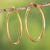 Gold-plated hoop earrings, 'Pampas Cat's Eye' - 18k Gold-Plated Ellipse Hoop Earrings from Peru (image 2) thumbail