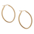 Gold-plated hoop earrings, 'Pampas Cat's Eye' - 18k Gold-Plated Ellipse Hoop Earrings from Peru thumbail