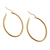 Gold-plated hoop earrings, 'Pampas Cat's Eye' - 18k Gold-Plated Ellipse Hoop Earrings from Peru