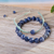Sodalite beaded bracelets, 'Barefoot Stride' (pair) - Pair of Hand-crafted Sodalite Beaded and Macrame Bracelets