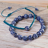 Sodalite beaded bracelets, 'Clarity in Blue' (pair) - Artisan Crafted Sodalite Bracelets (Pair)