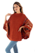 100% baby alpaca poncho sweater, 'Spicy Paprika' - Knit 100% Baby Alpaca Poncho Sweater