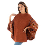100% baby alpaca poncho sweater, 'Spicy Paprika' - Knit 100% Baby Alpaca Poncho Sweater