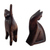 Wood sculptures, 'Fully Flirty' (pair) - Hand-Carved Cat Themed Wood Sculptures from Peru (Pair)
