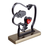 Wood sculpture, 'Eternal Hug' - Peruvian Artisan Crafted Wood Sculpture with Heart Design