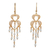 Freshwater cultured pearl chandelier earrings, 'Heart Filigree' - Cultured Pearls and Gold-plated Filigree Chandelier Earrings thumbail