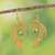 Gold plated sterling silver filigree dangle earrings, 'Parrot Kingdom' - Peruvian 24k Gold Plated Sterling Silver Filigree Earrings